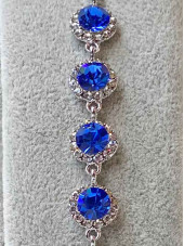 Halo Crystal Bracelet - Royal Blue / Silver